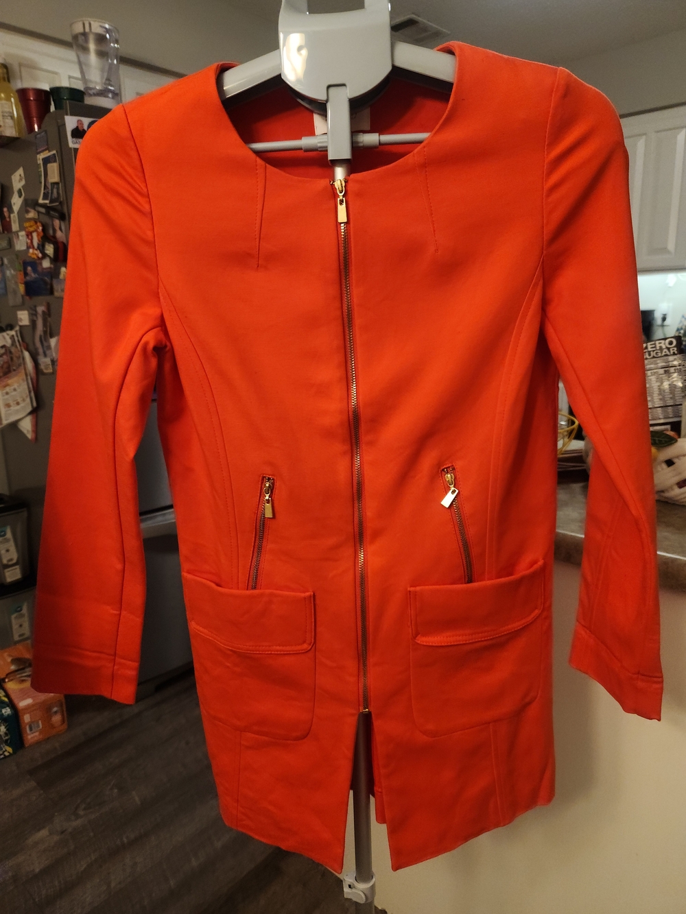 Laundry By Shelli Segal Bright Orange Zip-Front Trench Coat